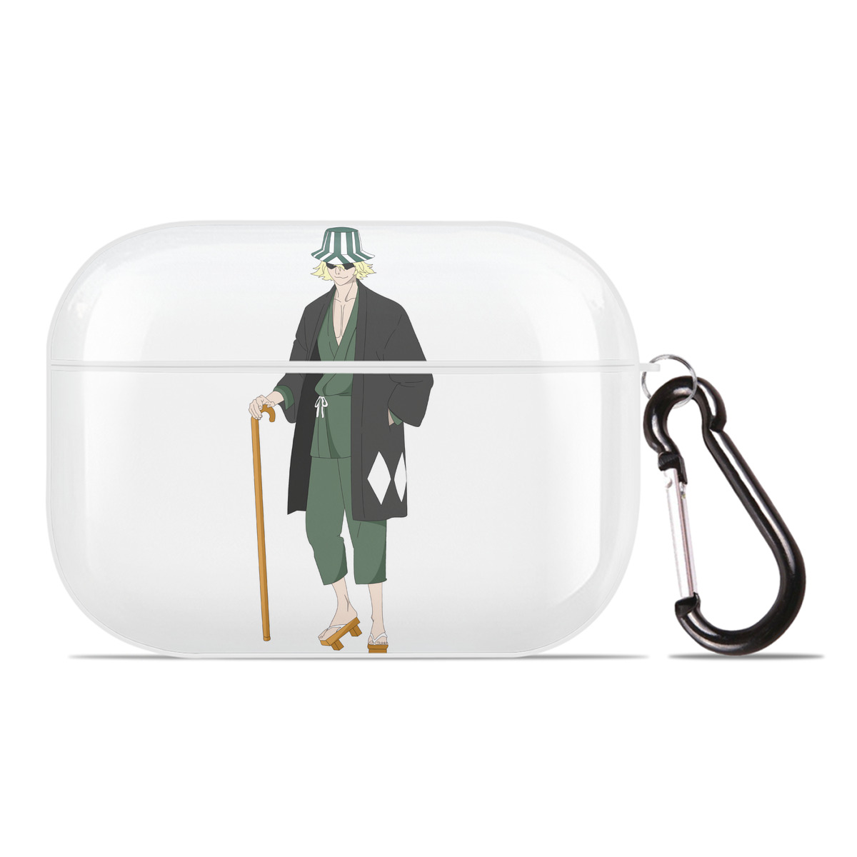（画像用） "ブリーチ 浦原 喜助（うらはら きすけ） BLEACH Urahara Kisuke " 【AirPods Pro用】ハードシェル保護ケース 耐衝撃・防指紋・カラビナ付き商品仕様