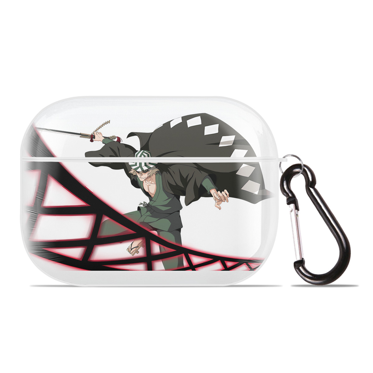 （画像用） "ブリーチ 浦原 喜助（うらはら きすけ） BLEACH Urahara Kisuke " 【AirPods Pro用】ハードシェル保護ケース 耐衝撃・防指紋・カラビナ付き商品仕様