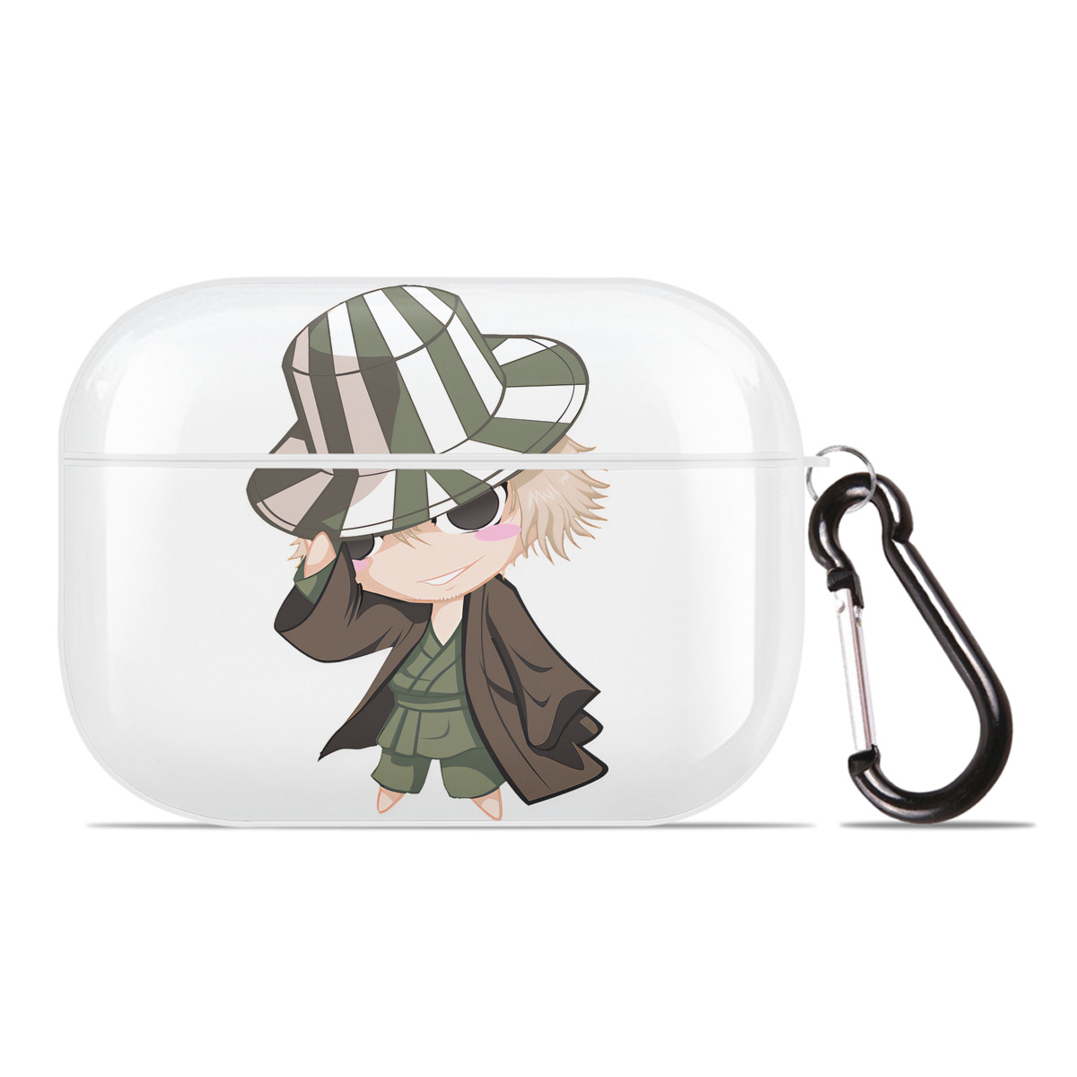 （画像用） "ブリーチ 浦原 喜助（うらはら きすけ） BLEACH Urahara Kisuke " 【AirPods Pro用】ハードシェル保護ケース 耐衝撃・防指紋・カラビナ付き商品仕様
