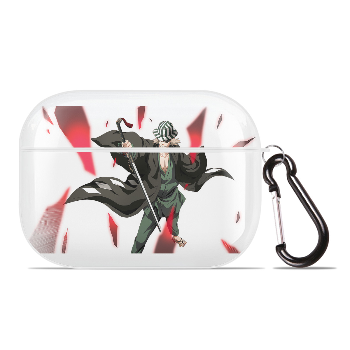 （画像用） "ブリーチ 浦原 喜助（うらはら きすけ） BLEACH Urahara Kisuke " 【AirPods Pro用】ハードシェル保護ケース 耐衝撃・防指紋・カラビナ付き商品仕様