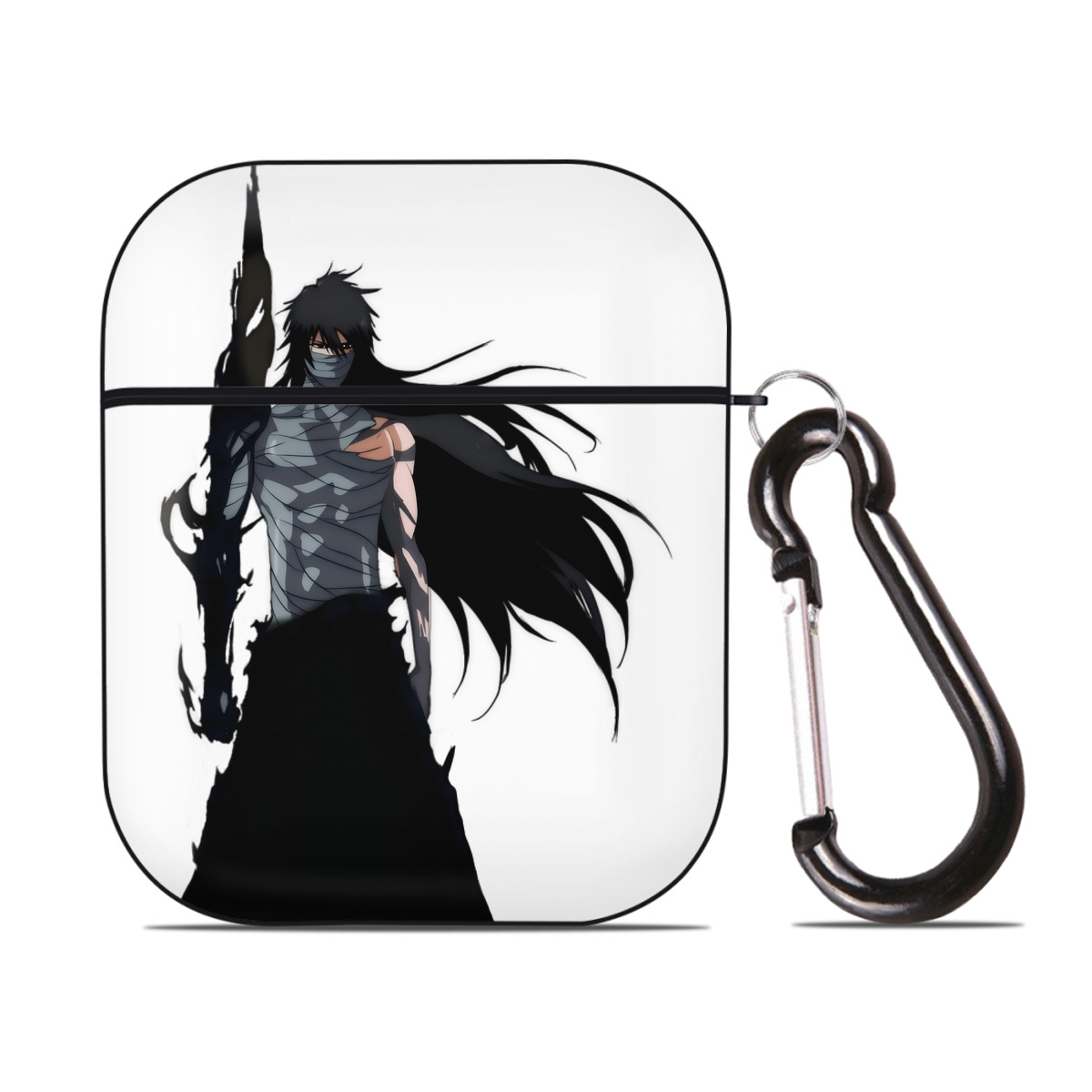 （画像用） ブリーチ 黒崎一護（くろさき いちご）BLEACH Kurosaki Ichigo AirPods 第2世代保護ケース ハードシェル ブラック 耐衝撃・防指紋・カラビナ付き