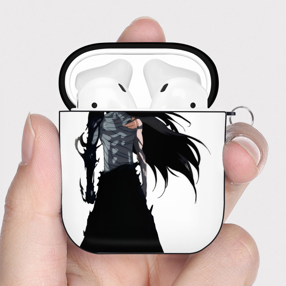 （画像用） ブリーチ 黒崎一護（くろさき いちご）BLEACH Kurosaki Ichigo AirPods 第2世代保護ケース ハードシェル ブラック 耐衝撃・防指紋・カラビナ付き