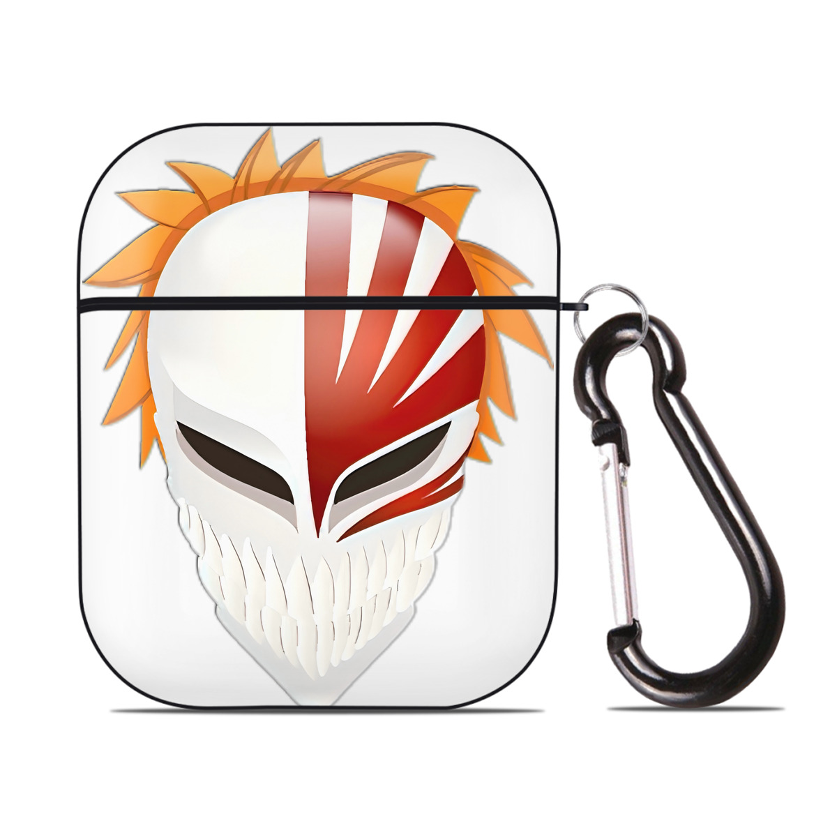 （画像用） ブリーチ 黒崎一護（くろさき いちご）BLEACH Kurosaki Ichigo AirPods 第2世代保護ケース ハードシェル ブラック 耐衝撃・防指紋・カラビナ付き
