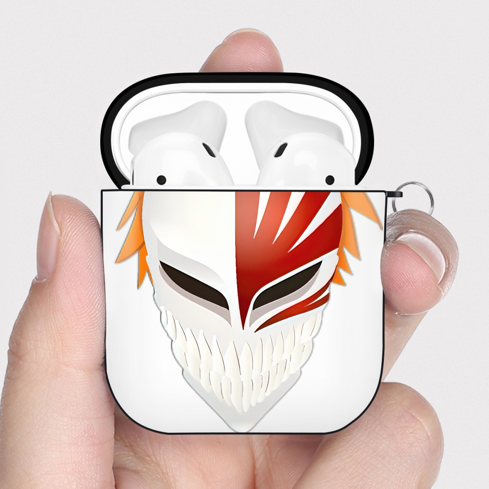 （画像用） ブリーチ 黒崎一護（くろさき いちご）BLEACH Kurosaki Ichigo AirPods 第2世代保護ケース ハードシェル ブラック 耐衝撃・防指紋・カラビナ付き