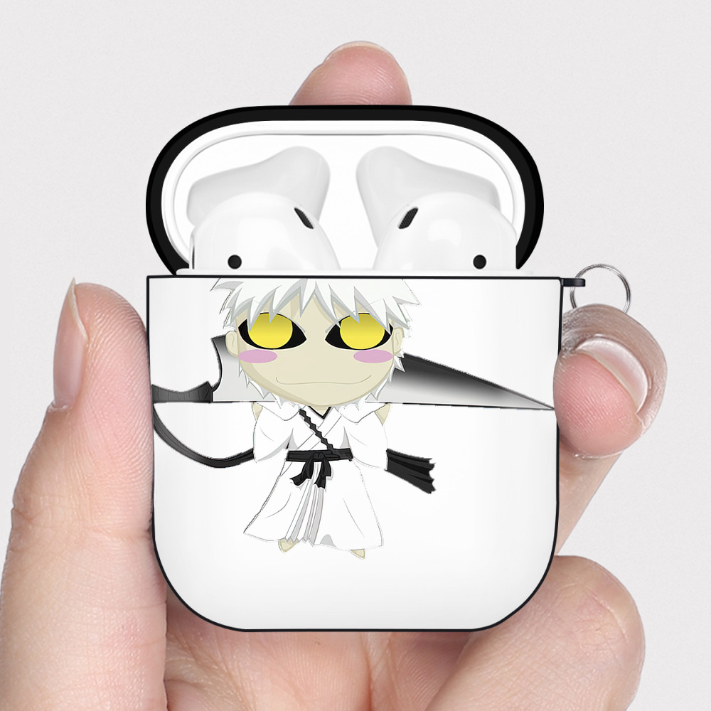 （画像用） ブリーチ 黒崎一護（くろさき いちご）BLEACH Kurosaki Ichigo AirPods 第2世代保護ケース ハードシェル ブラック 耐衝撃・防指紋・カラビナ付き