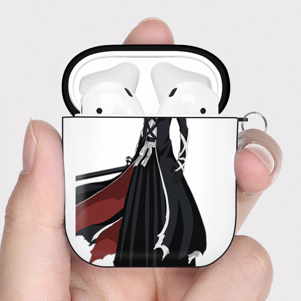 （画像用） ブリーチ 黒崎一護（くろさき いちご）BLEACH Kurosaki Ichigo AirPods 第2世代保護ケース ハードシェル ブラック 耐衝撃・防指紋・カラビナ付き