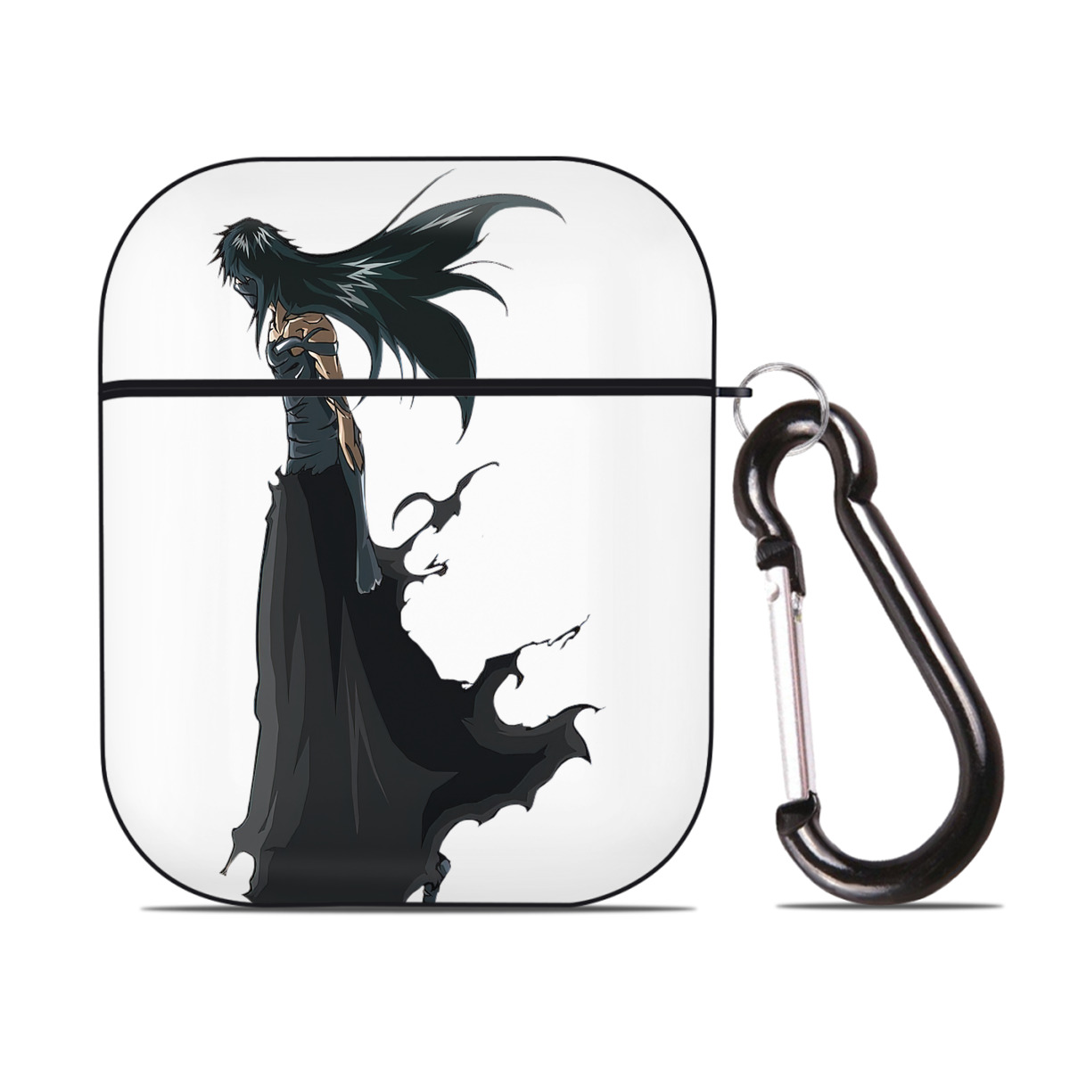 （画像用） ブリーチ 黒崎一護（くろさき いちご）BLEACH Kurosaki Ichigo AirPods 第2世代保護ケース ハードシェル ブラック 耐衝撃・防指紋・カラビナ付き