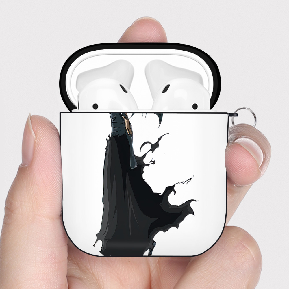 （画像用） ブリーチ 黒崎一護（くろさき いちご）BLEACH Kurosaki Ichigo AirPods 第2世代保護ケース ハードシェル ブラック 耐衝撃・防指紋・カラビナ付き