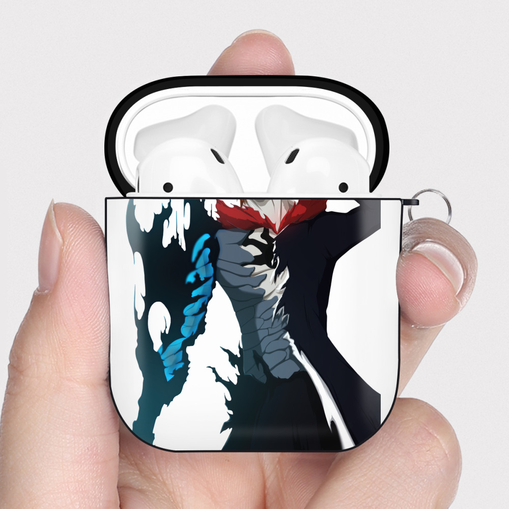 （画像用） ブリーチ 黒崎一護（くろさき いちご）BLEACH Kurosaki Ichigo AirPods 第2世代保護ケース ハードシェル ブラック 耐衝撃・防指紋・カラビナ付き