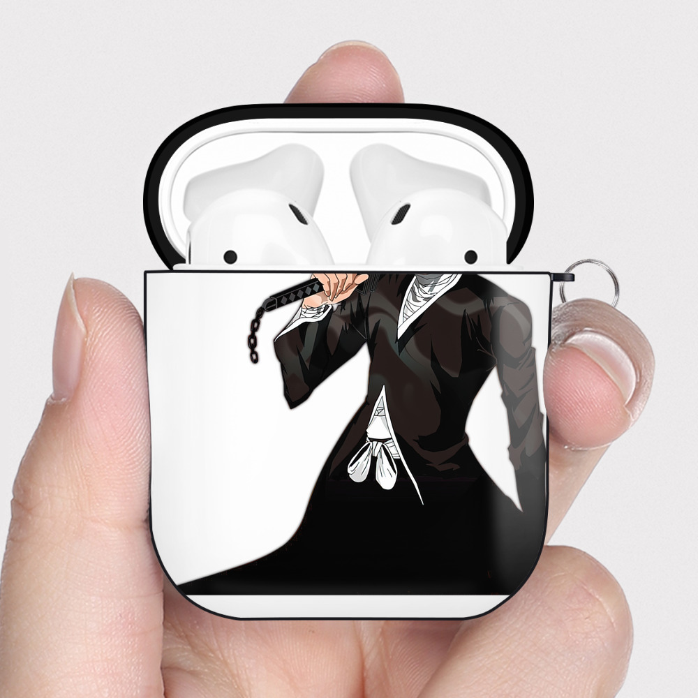 （画像用） ブリーチ 黒崎一護（くろさき いちご）BLEACH Kurosaki Ichigo AirPods 第2世代保護ケース ハードシェル ブラック 耐衝撃・防指紋・カラビナ付き