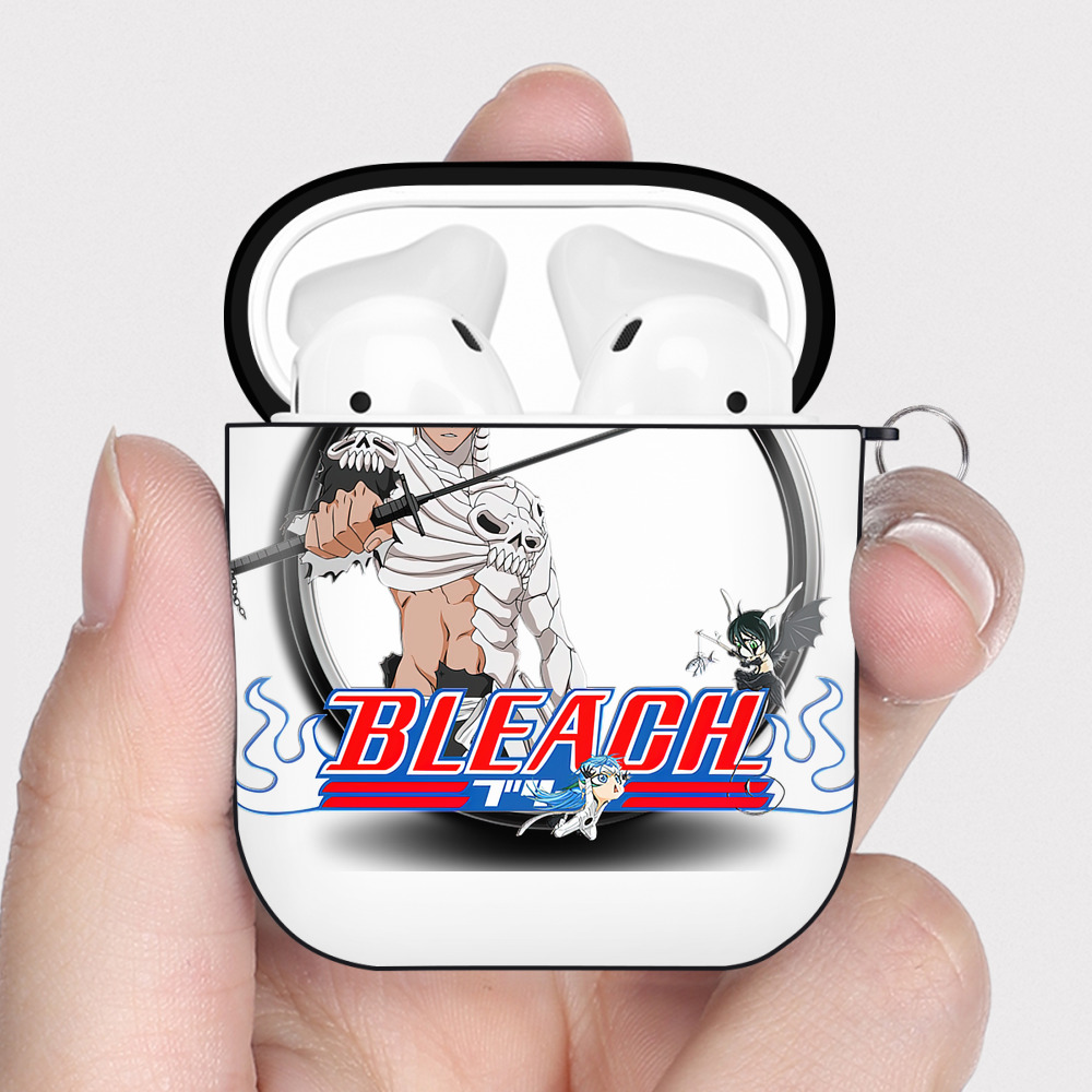 （画像用） ブリーチ 黒崎一護（くろさき いちご）BLEACH Kurosaki Ichigo AirPods 第2世代保護ケース ハードシェル ブラック 耐衝撃・防指紋・カラビナ付き