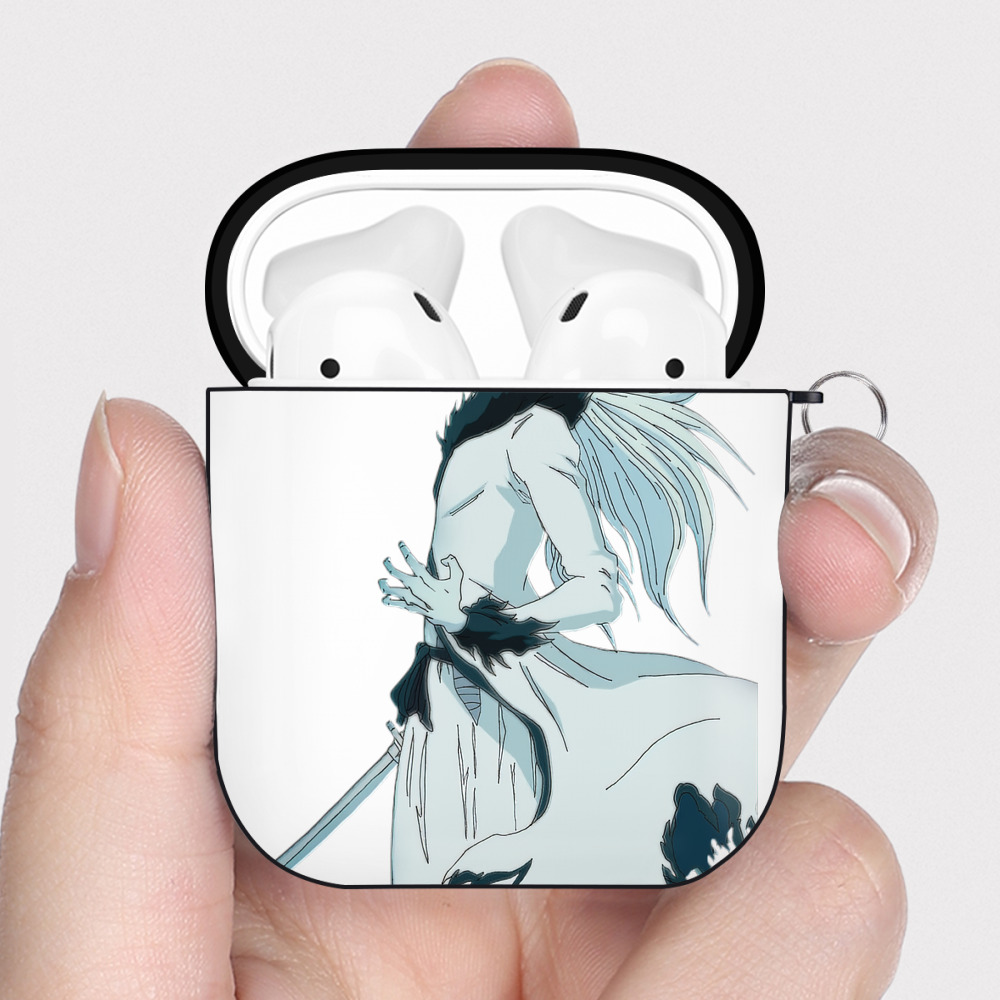 （画像用） ブリーチ 黒崎一護（くろさき いちご）BLEACH Kurosaki Ichigo AirPods 第2世代保護ケース ハードシェル ブラック 耐衝撃・防指紋・カラビナ付き