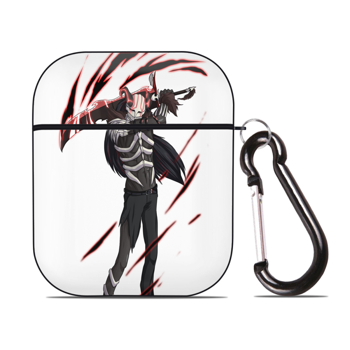 （画像用） ブリーチ 黒崎一護（くろさき いちご）BLEACH Kurosaki Ichigo AirPods 第2世代保護ケース ハードシェル ブラック 耐衝撃・防指紋・カラビナ付き