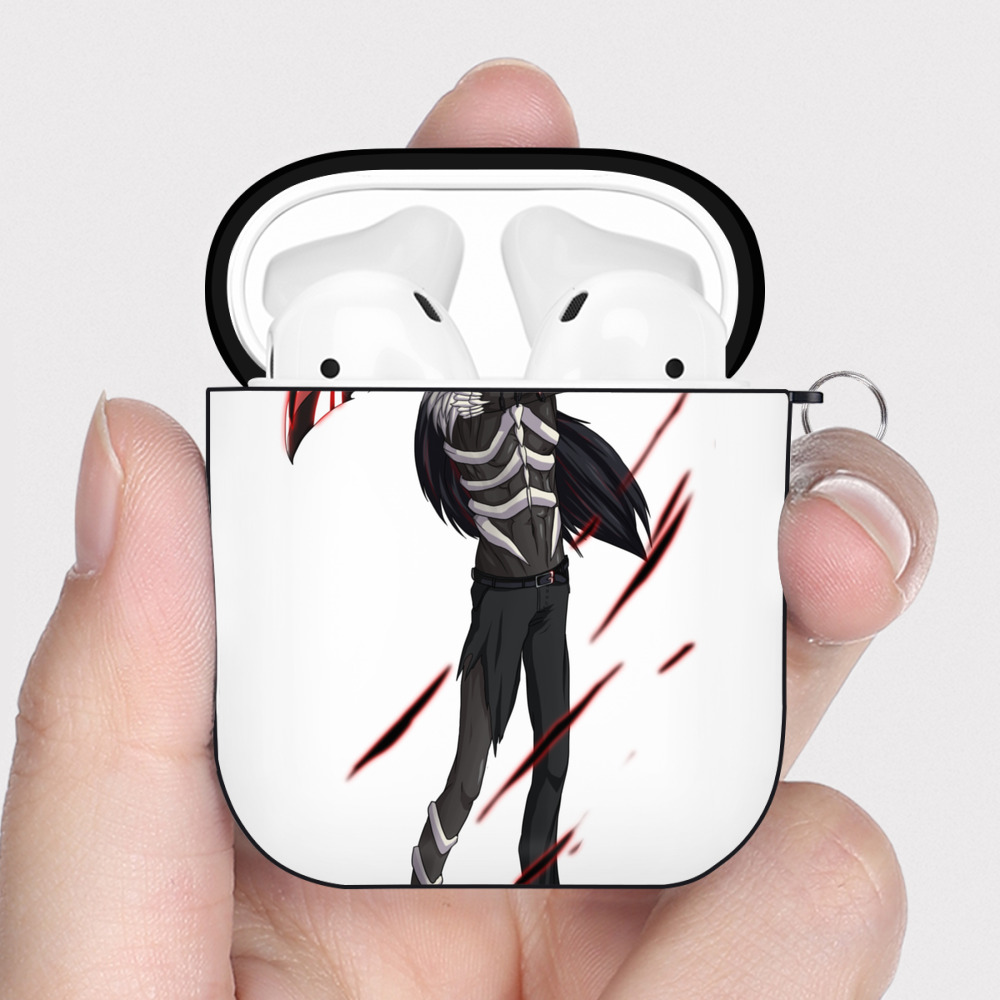 （画像用） ブリーチ 黒崎一護（くろさき いちご）BLEACH Kurosaki Ichigo AirPods 第2世代保護ケース ハードシェル ブラック 耐衝撃・防指紋・カラビナ付き