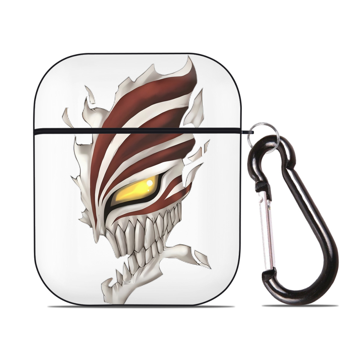 （画像用） ブリーチ 黒崎一護（くろさき いちご）BLEACH Kurosaki Ichigo AirPods 第2世代保護ケース ハードシェル ブラック 耐衝撃・防指紋・カラビナ付き