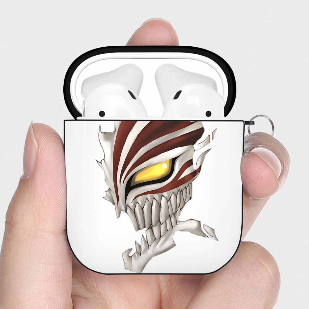 （画像用） ブリーチ 黒崎一護（くろさき いちご）BLEACH Kurosaki Ichigo AirPods 第2世代保護ケース ハードシェル ブラック 耐衝撃・防指紋・カラビナ付き