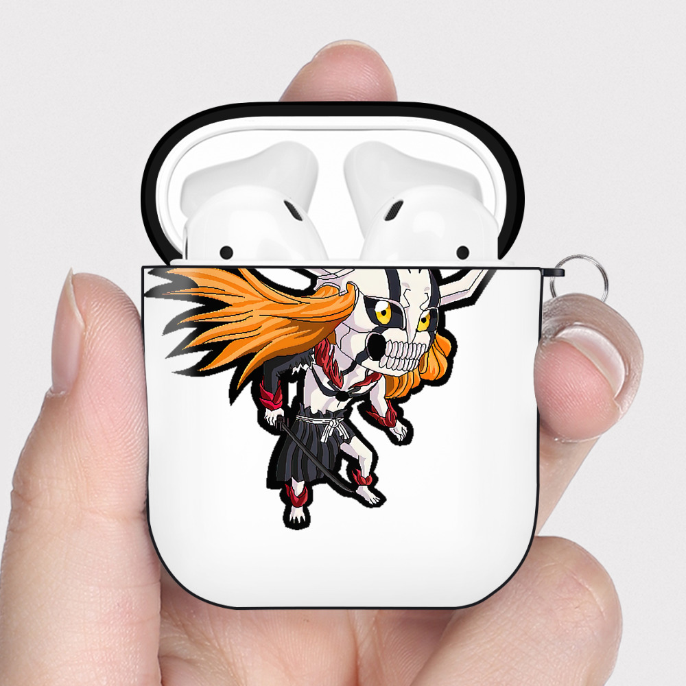 （画像用） ブリーチ 黒崎一護（くろさき いちご）BLEACH Kurosaki Ichigo AirPods 第2世代保護ケース ハードシェル ブラック 耐衝撃・防指紋・カラビナ付き