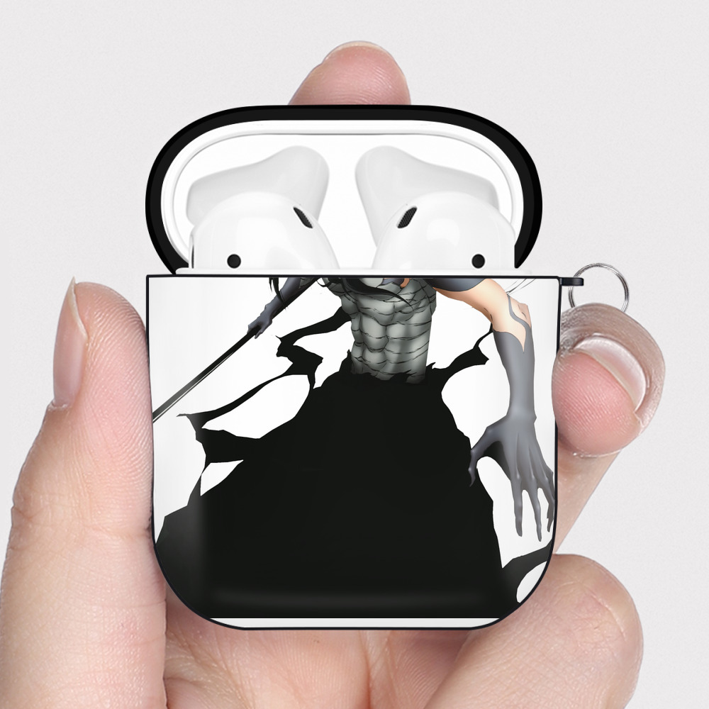 （画像用） ブリーチ 黒崎一護（くろさき いちご）BLEACH Kurosaki Ichigo AirPods 第2世代保護ケース ハードシェル ブラック 耐衝撃・防指紋・カラビナ付き
