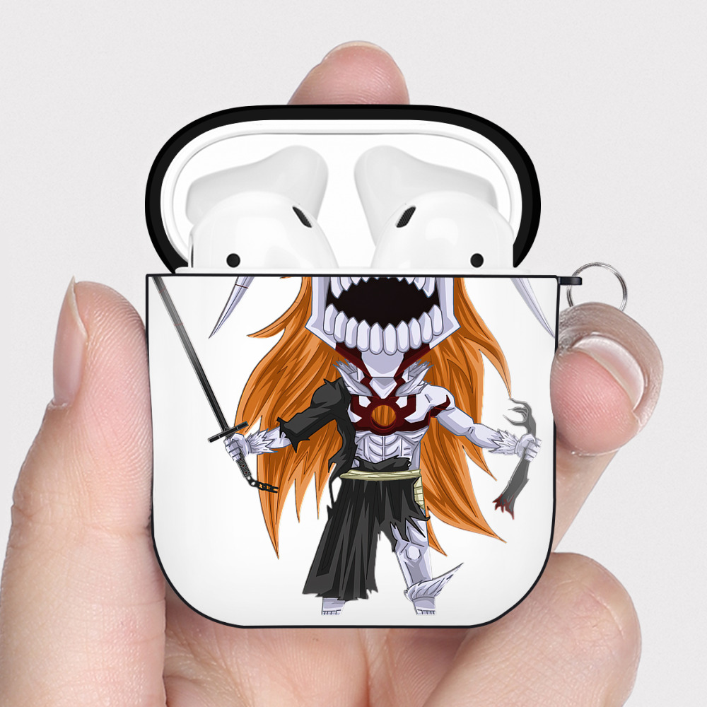 （画像用） ブリーチ 黒崎一護（くろさき いちご）BLEACH Kurosaki Ichigo AirPods 第2世代保護ケース ハードシェル ブラック 耐衝撃・防指紋・カラビナ付き