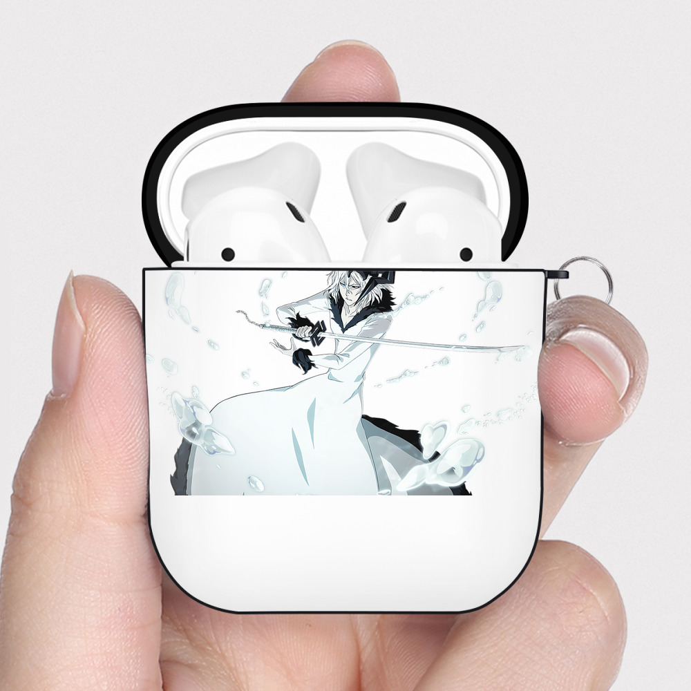 （画像用） ブリーチ 黒崎一護（くろさき いちご）BLEACH Kurosaki Ichigo AirPods 第2世代保護ケース ハードシェル ブラック 耐衝撃・防指紋・カラビナ付き