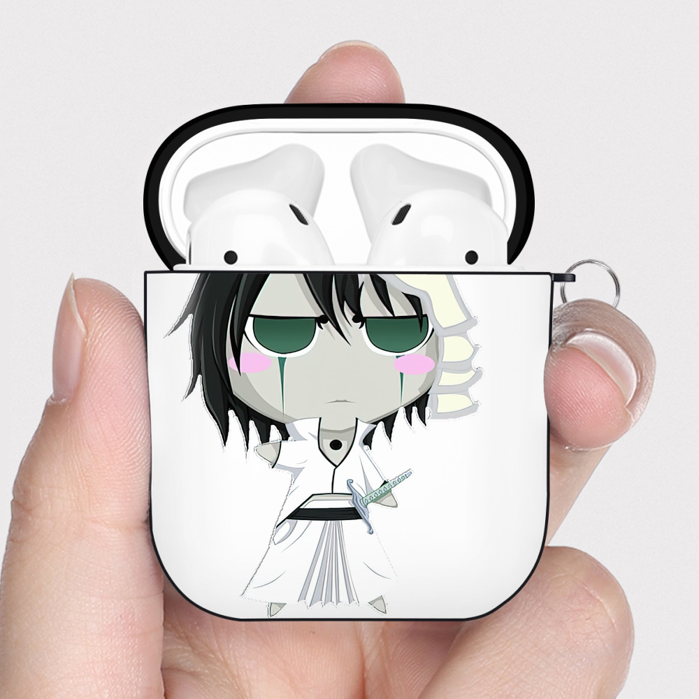 （画像用） ブリーチ ウルキオラ·シファー BLEACH Ulquiorra cifer AirPods 第2世代保護ケース ハードシェル ブラック 耐衝撃・防指紋・カラビナ付き