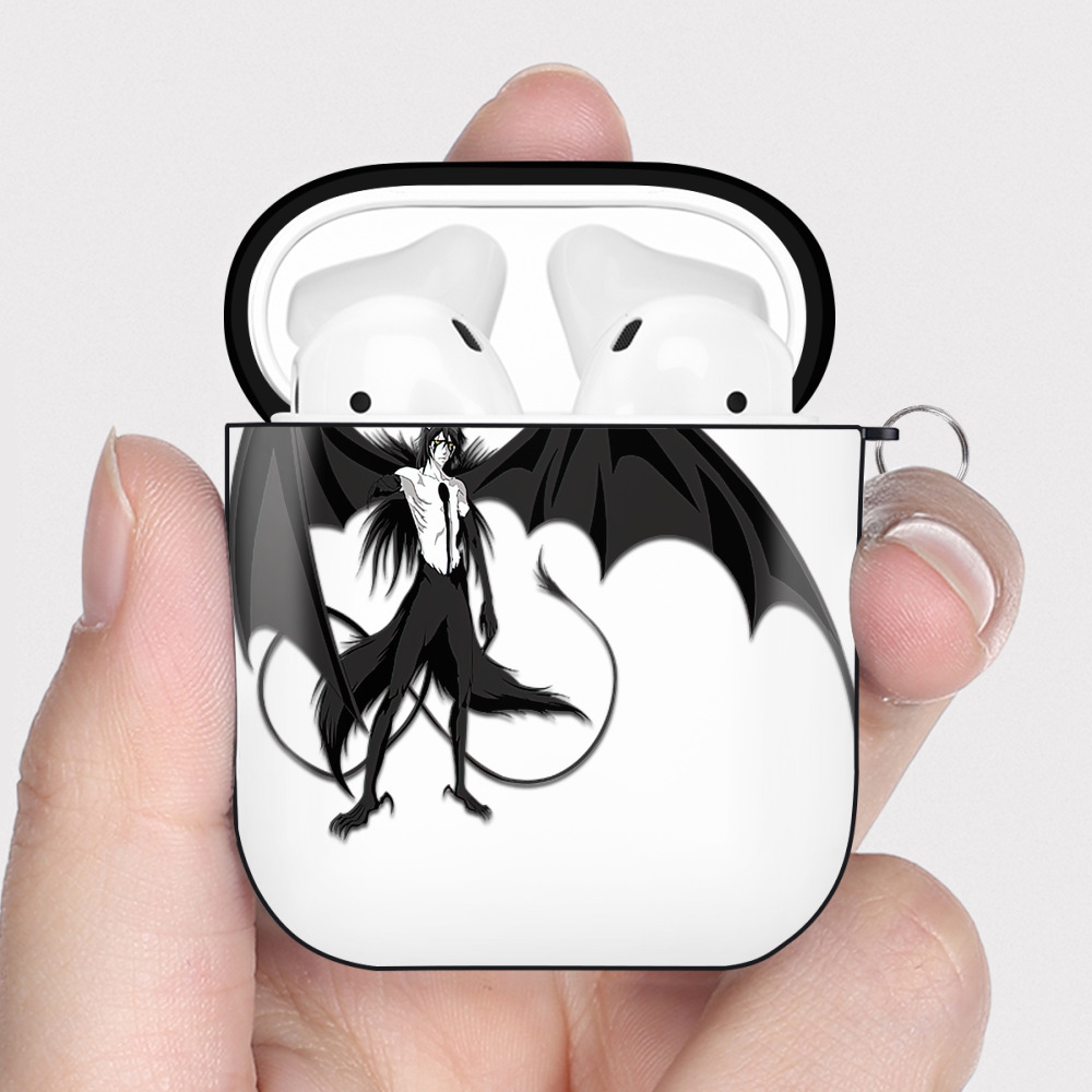 （画像用） ブリーチ ウルキオラ·シファー BLEACH Ulquiorra cifer AirPods 第2世代保護ケース ハードシェル ブラック 耐衝撃・防指紋・カラビナ付き