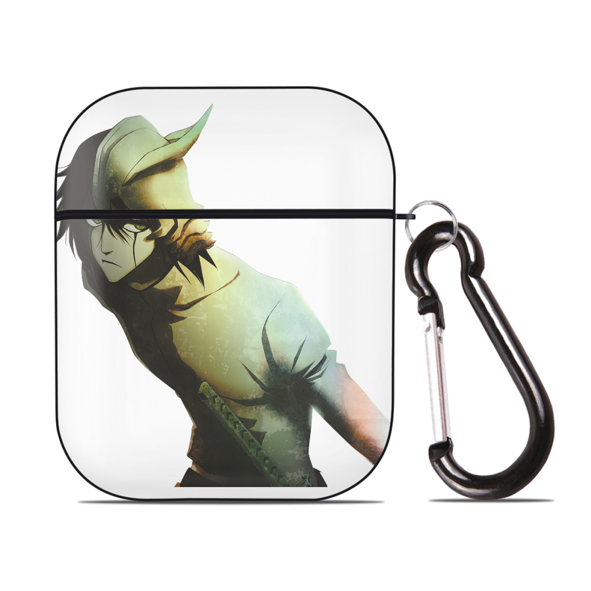 （画像用） ブリーチ ウルキオラ·シファー BLEACH Ulquiorra cifer AirPods 第2世代保護ケース ハードシェル ブラック 耐衝撃・防指紋・カラビナ付き