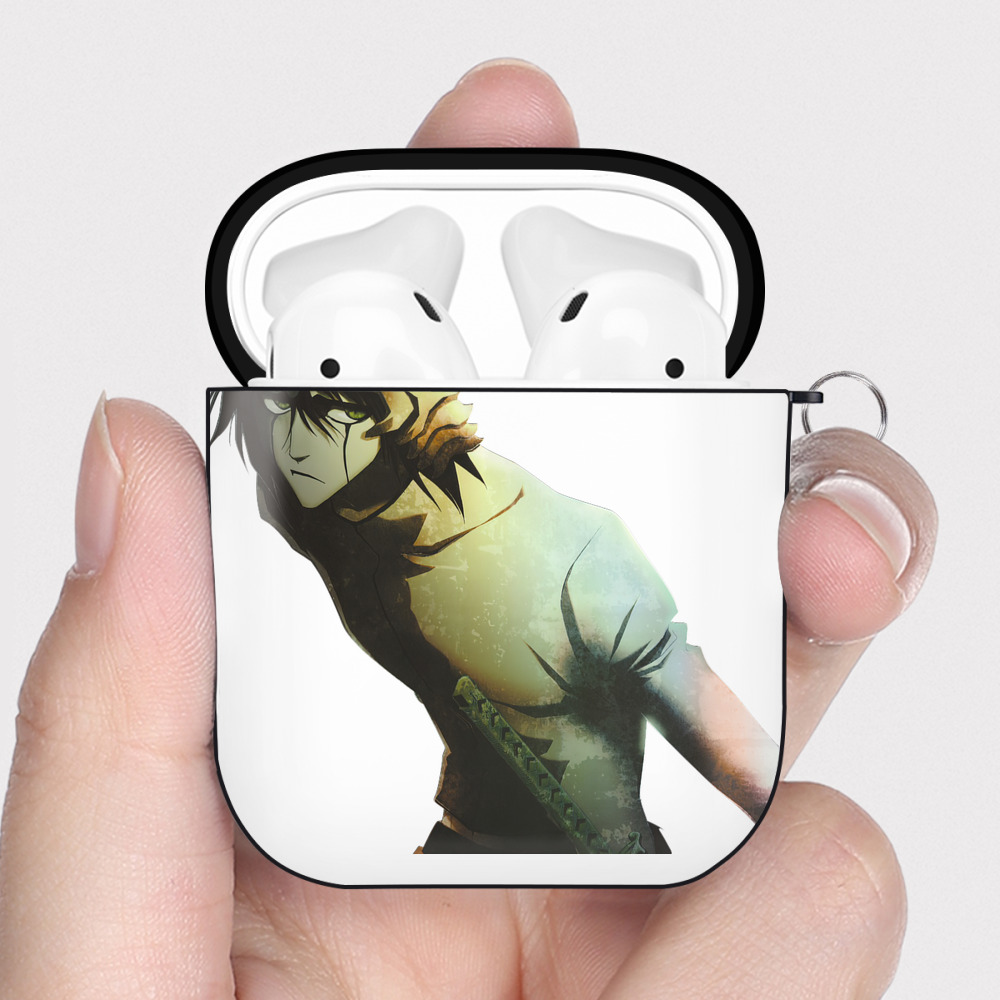 （画像用） ブリーチ ウルキオラ·シファー BLEACH Ulquiorra cifer AirPods 第2世代保護ケース ハードシェル ブラック 耐衝撃・防指紋・カラビナ付き
