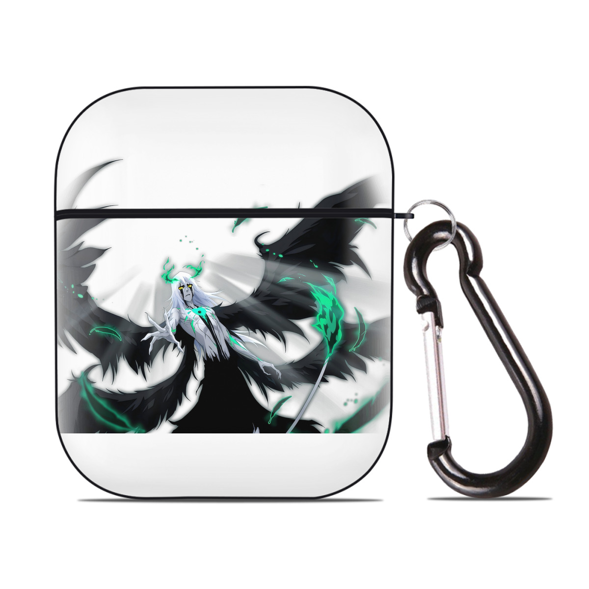 （画像用） ブリーチ ウルキオラ·シファー BLEACH Ulquiorra cifer AirPods 第2世代保護ケース ハードシェル ブラック 耐衝撃・防指紋・カラビナ付き