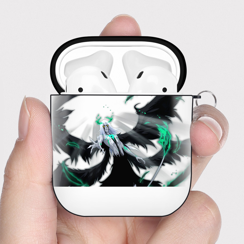 （画像用） ブリーチ ウルキオラ·シファー BLEACH Ulquiorra cifer AirPods 第2世代保護ケース ハードシェル ブラック 耐衝撃・防指紋・カラビナ付き