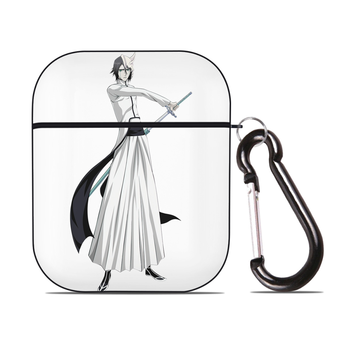 （画像用） ブリーチ ウルキオラ·シファー BLEACH Ulquiorra cifer AirPods 第2世代保護ケース ハードシェル ブラック 耐衝撃・防指紋・カラビナ付き