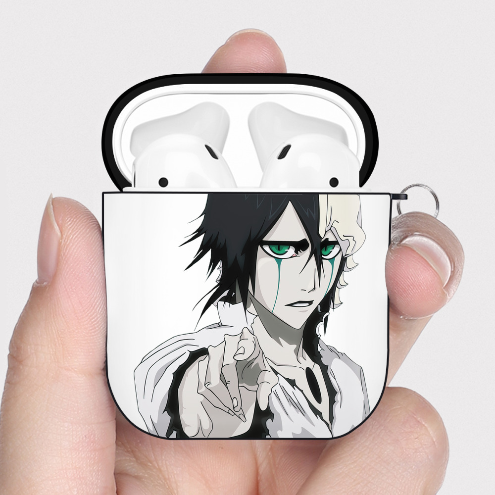 （画像用） ブリーチ ウルキオラ·シファー BLEACH Ulquiorra cifer AirPods 第2世代保護ケース ハードシェル ブラック 耐衝撃・防指紋・カラビナ付き