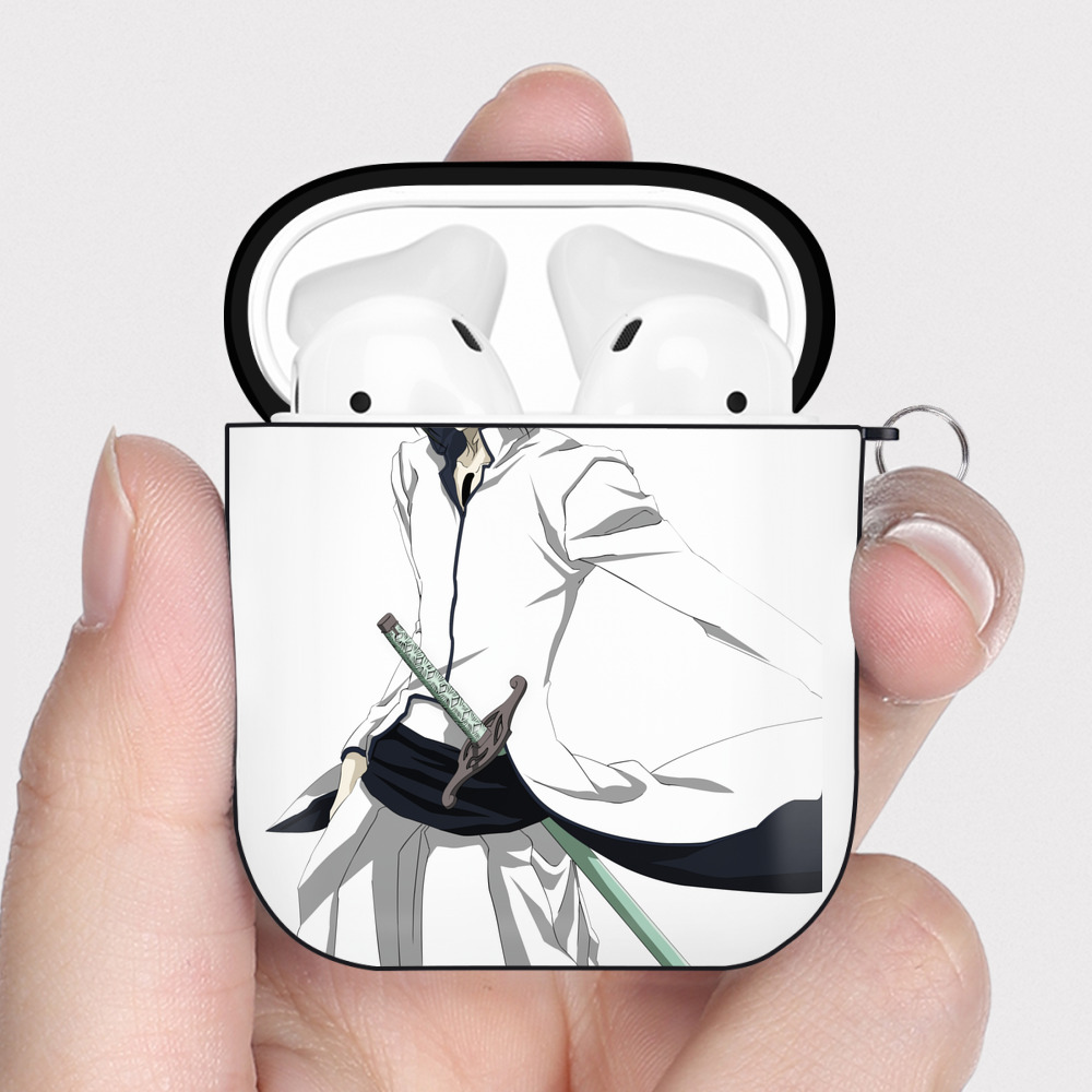 （画像用） ブリーチ ウルキオラ·シファー BLEACH Ulquiorra cifer AirPods 第2世代保護ケース ハードシェル ブラック 耐衝撃・防指紋・カラビナ付き