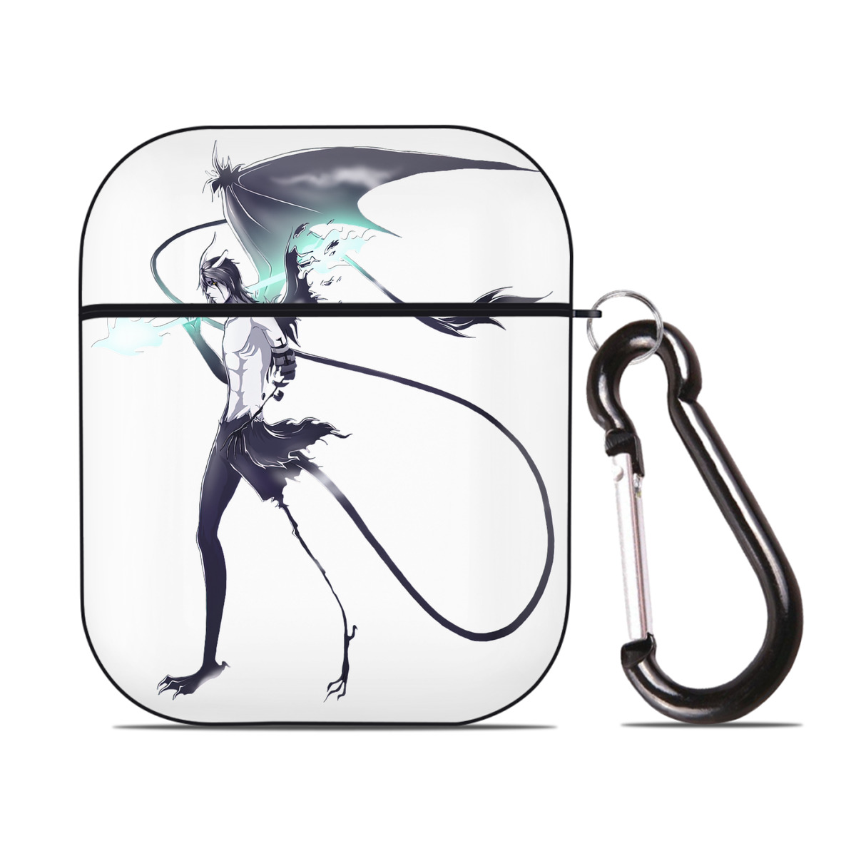 （画像用） ブリーチ ウルキオラ·シファー BLEACH Ulquiorra cifer AirPods 第2世代保護ケース ハードシェル ブラック 耐衝撃・防指紋・カラビナ付き