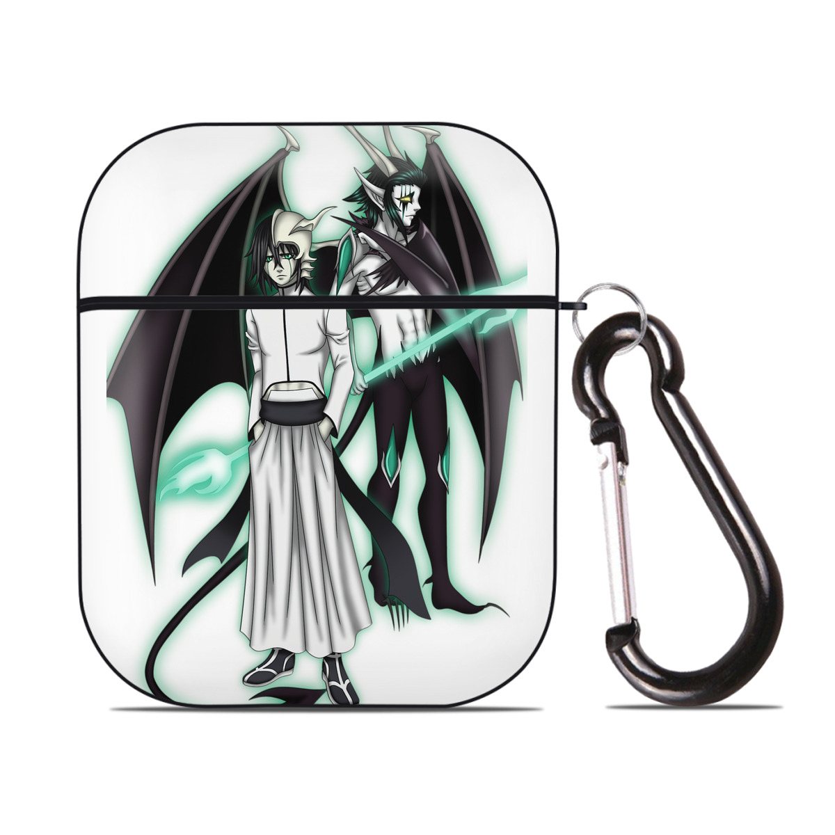（画像用） ブリーチ ウルキオラ·シファー BLEACH Ulquiorra cifer AirPods 第2世代保護ケース ハードシェル ブラック 耐衝撃・防指紋・カラビナ付き