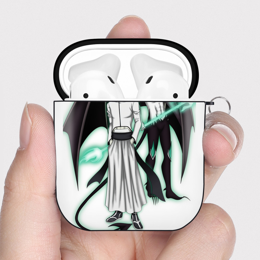（画像用） ブリーチ ウルキオラ·シファー BLEACH Ulquiorra cifer AirPods 第2世代保護ケース ハードシェル ブラック 耐衝撃・防指紋・カラビナ付き