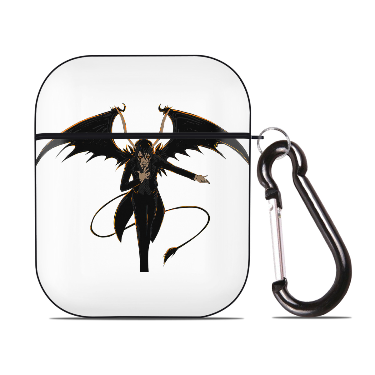 （画像用） ブリーチ ウルキオラ·シファー BLEACH Ulquiorra cifer AirPods 第2世代保護ケース ハードシェル ブラック 耐衝撃・防指紋・カラビナ付き