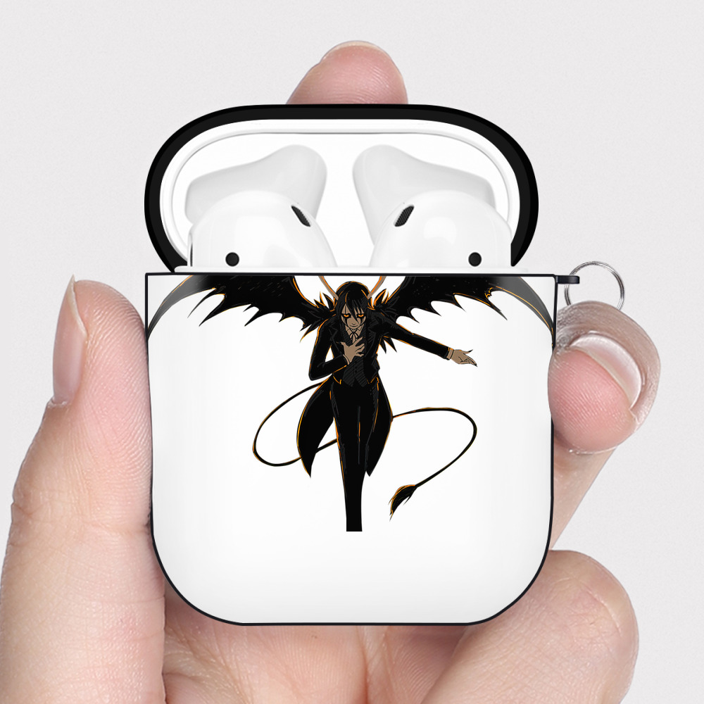 （画像用） ブリーチ ウルキオラ·シファー BLEACH Ulquiorra cifer AirPods 第2世代保護ケース ハードシェル ブラック 耐衝撃・防指紋・カラビナ付き