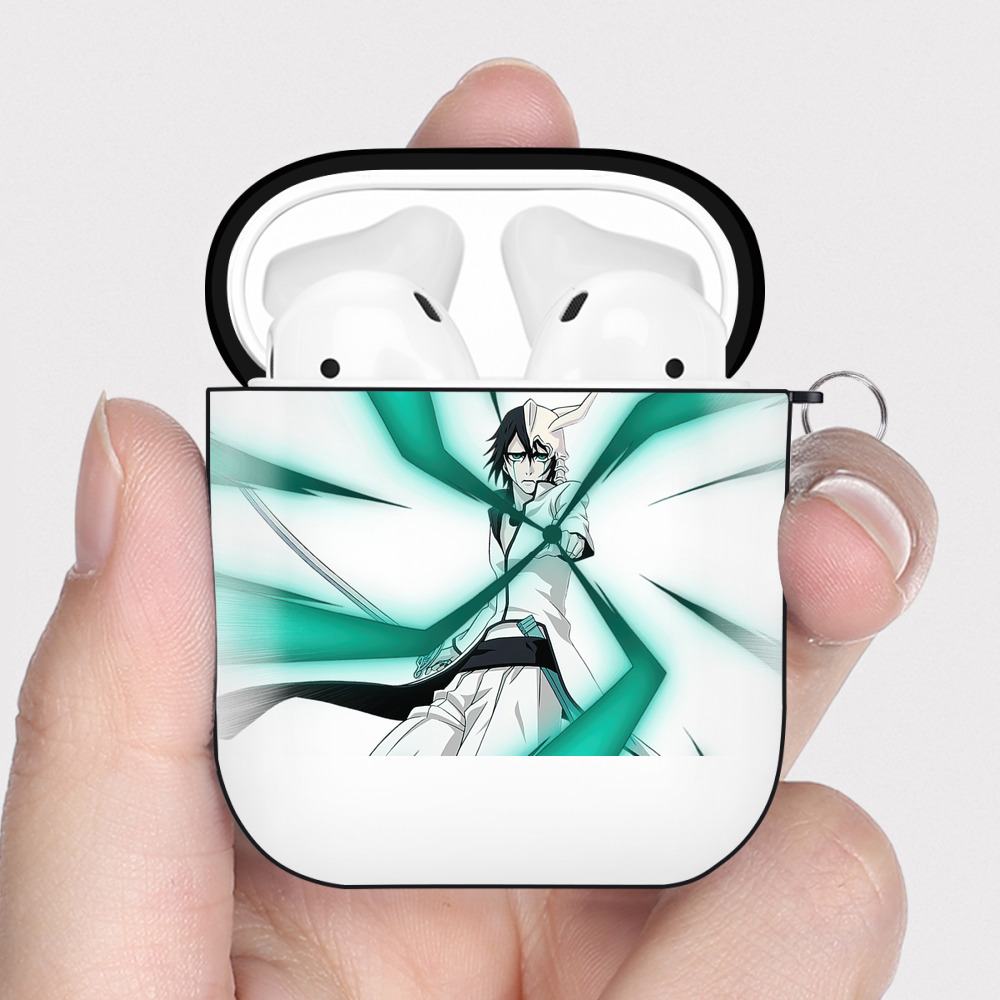 （画像用） ブリーチ ウルキオラ·シファー BLEACH Ulquiorra cifer AirPods 第2世代保護ケース ハードシェル ブラック 耐衝撃・防指紋・カラビナ付き