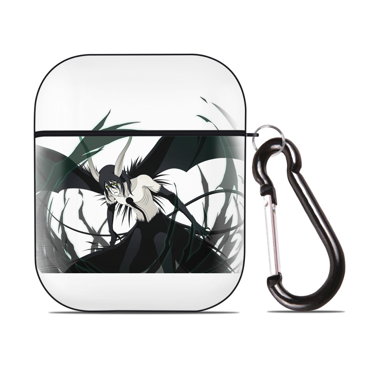 （画像用） ブリーチ ウルキオラ·シファー BLEACH Ulquiorra cifer AirPods 第2世代保護ケース ハードシェル ブラック 耐衝撃・防指紋・カラビナ付き