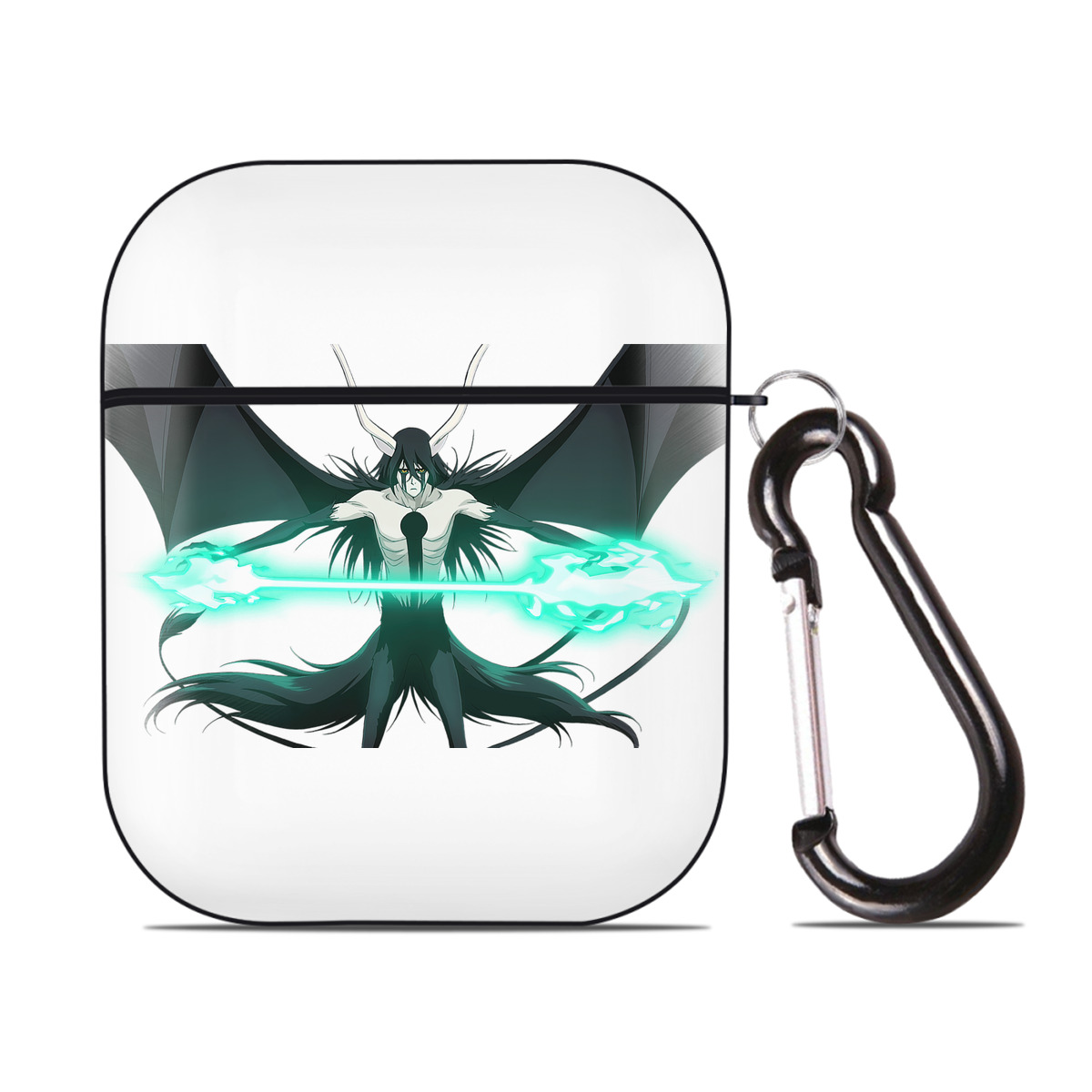 （画像用） ブリーチ ウルキオラ·シファー BLEACH Ulquiorra cifer AirPods 第2世代保護ケース ハードシェル ブラック 耐衝撃・防指紋・カラビナ付き