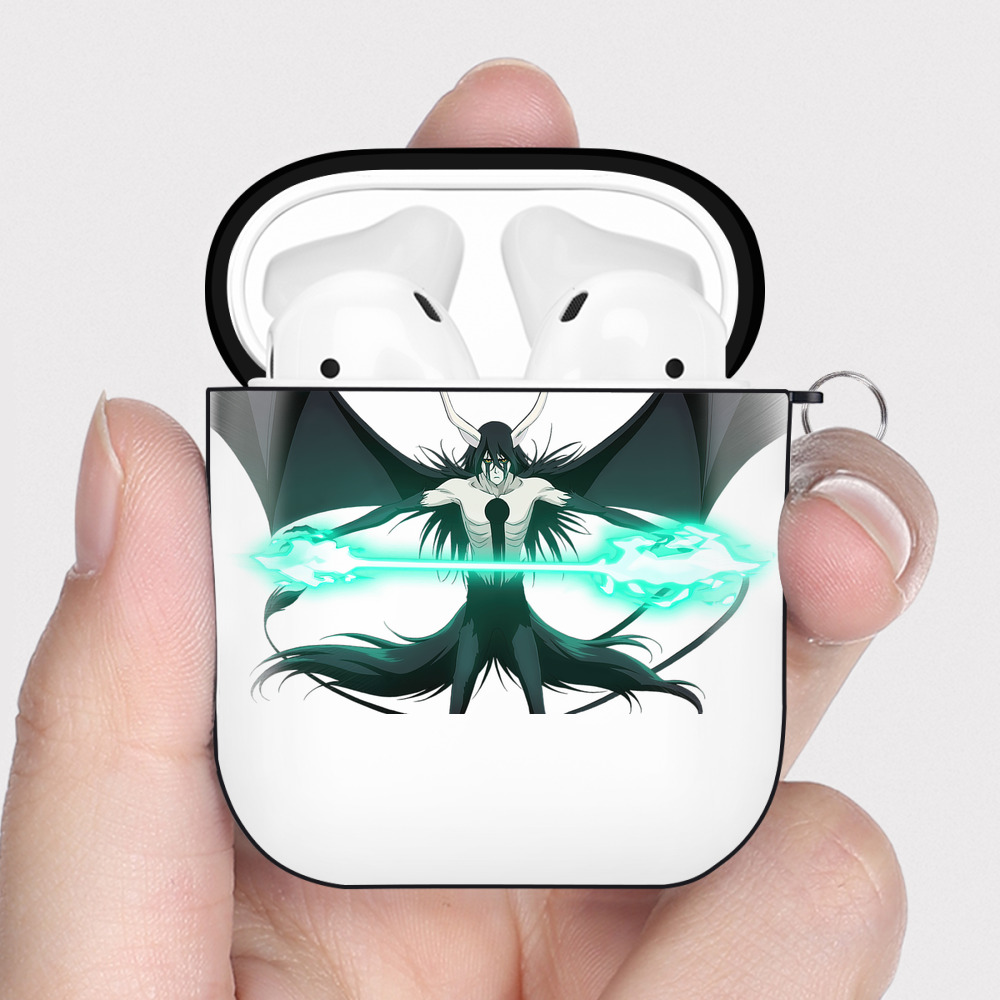 （画像用） ブリーチ ウルキオラ·シファー BLEACH Ulquiorra cifer AirPods 第2世代保護ケース ハードシェル ブラック 耐衝撃・防指紋・カラビナ付き