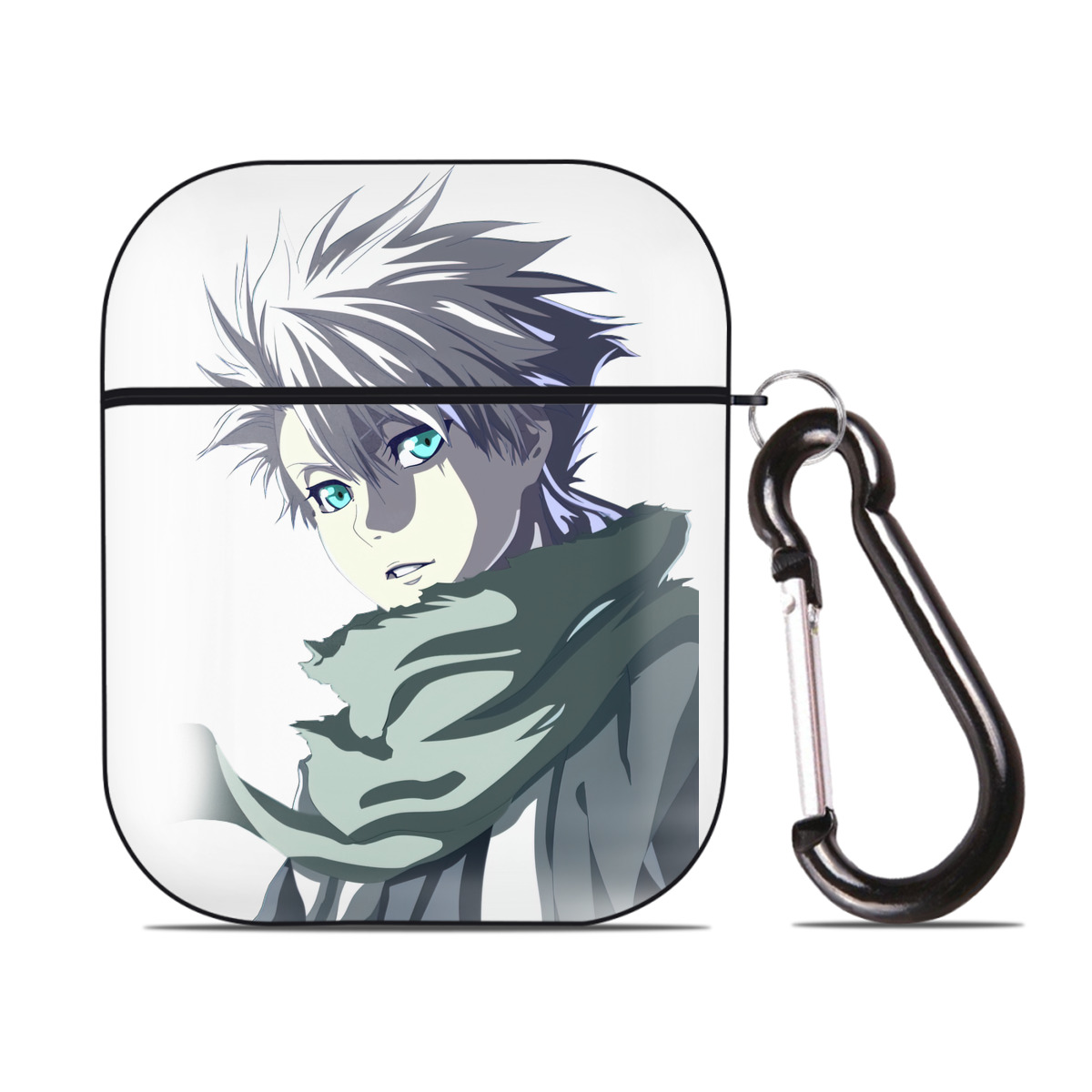 （画像用） ブリーチ 日番谷冬獅郎（ひつがや とうしろう） BLEACH Hitsugaya Toushirou AirPods 第2世代保護ケース ハードシェル ブラック 耐衝撃・防指紋・カラビナ付き