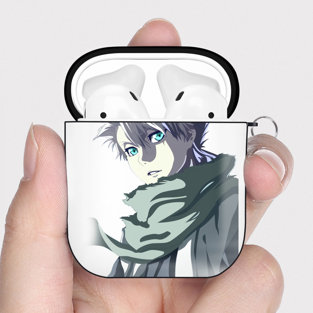 （画像用） ブリーチ 日番谷冬獅郎（ひつがや とうしろう） BLEACH Hitsugaya Toushirou AirPods 第2世代保護ケース ハードシェル ブラック 耐衝撃・防指紋・カラビナ付き