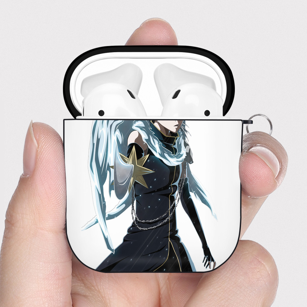 （画像用） ブリーチ 日番谷冬獅郎（ひつがや とうしろう） BLEACH Hitsugaya Toushirou AirPods 第2世代保護ケース ハードシェル ブラック 耐衝撃・防指紋・カラビナ付き