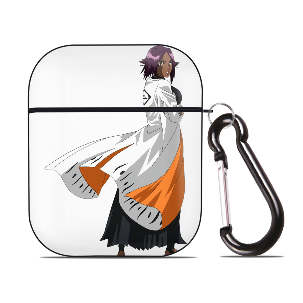 （画像用） ブリーチ 四楓院 夜一（しほういん よるいち） BLEACH Shihouin Yoruichi AirPods 第2世代保護ケース ハードシェル ブラック 耐衝撃・防指紋・カラビナ付き