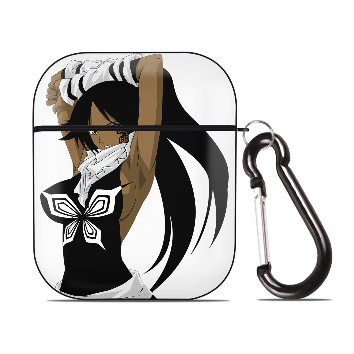 （画像用） ブリーチ 四楓院 夜一（しほういん よるいち） BLEACH Shihouin Yoruichi AirPods 第2世代保護ケース ハードシェル ブラック 耐衝撃・防指紋・カラビナ付き