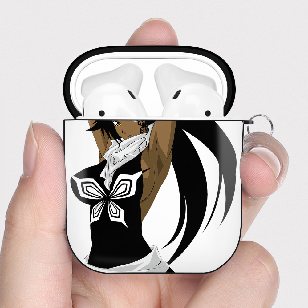 （画像用） ブリーチ 四楓院 夜一（しほういん よるいち） BLEACH Shihouin Yoruichi AirPods 第2世代保護ケース ハードシェル ブラック 耐衝撃・防指紋・カラビナ付き