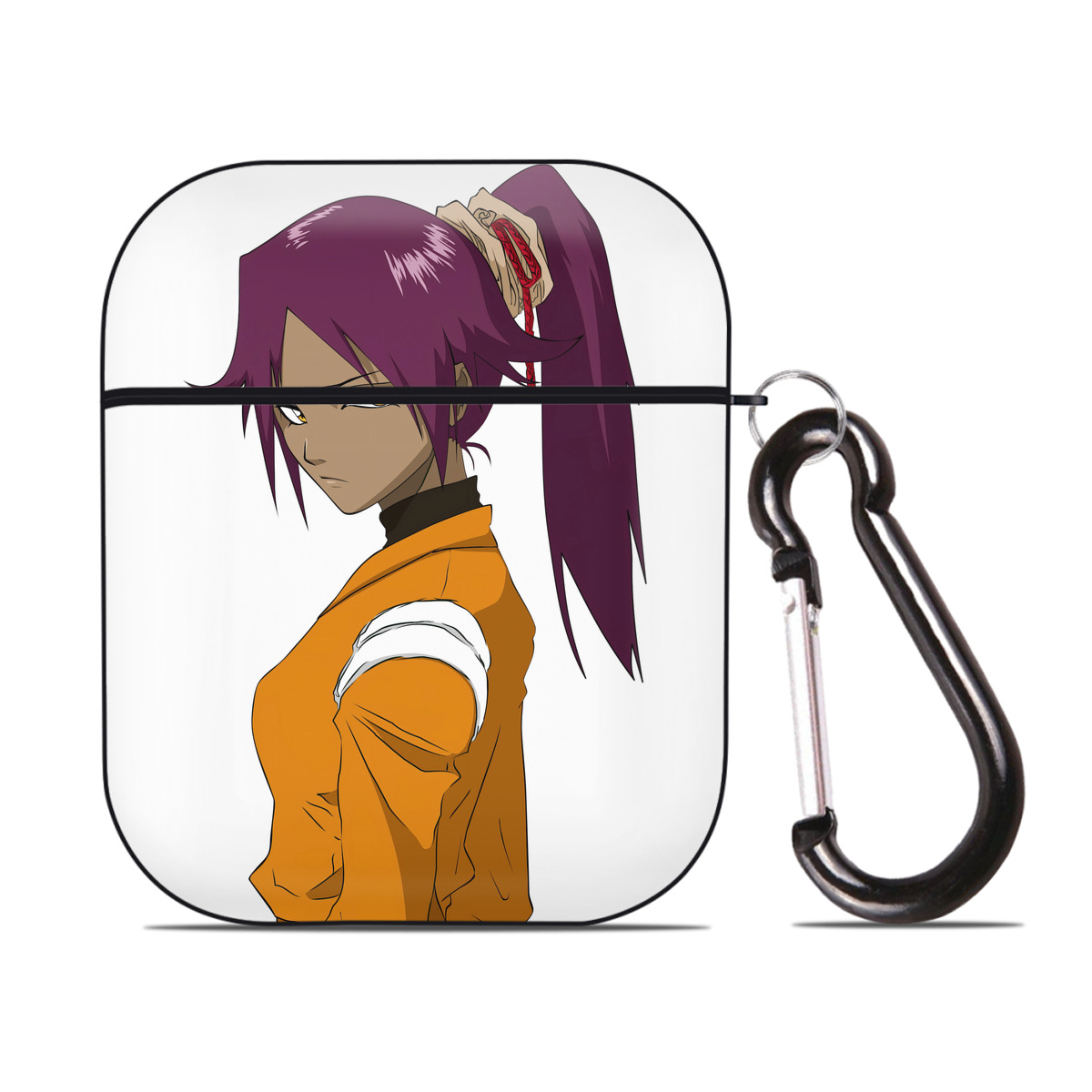 （画像用） ブリーチ 四楓院 夜一（しほういん よるいち） BLEACH Shihouin Yoruichi AirPods 第2世代保護ケース ハードシェル ブラック 耐衝撃・防指紋・カラビナ付き