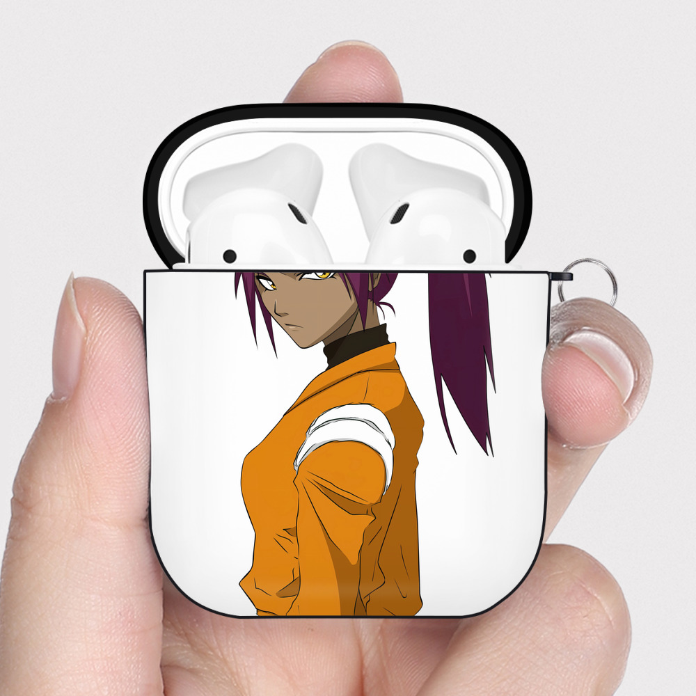 （画像用） ブリーチ 四楓院 夜一（しほういん よるいち） BLEACH Shihouin Yoruichi AirPods 第2世代保護ケース ハードシェル ブラック 耐衝撃・防指紋・カラビナ付き